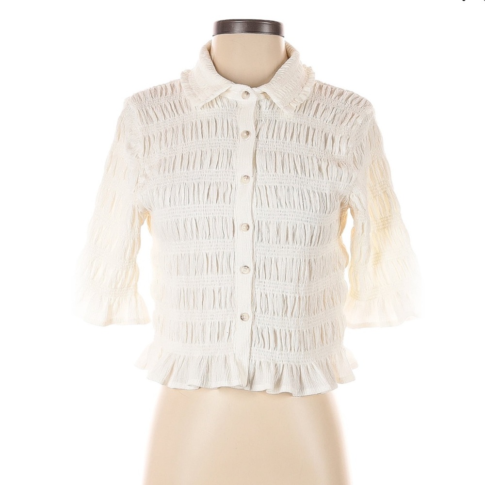 Maeve by Anthropologie Cream Button Down Blouse. Excellent condition. Small